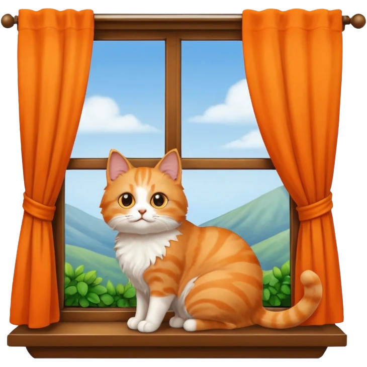 The cat is looking out the window. emoji