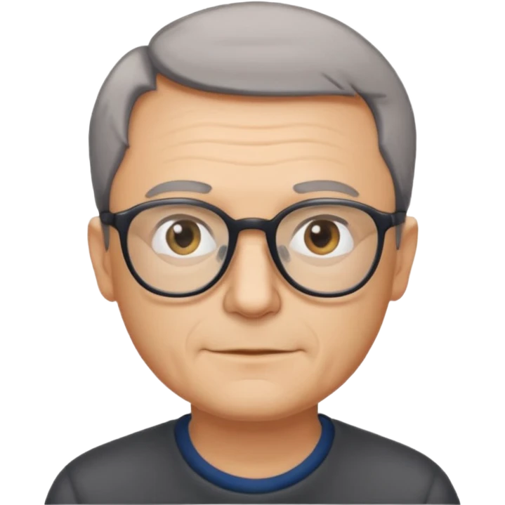 hombre, 50 años poco pelo delgado emoji