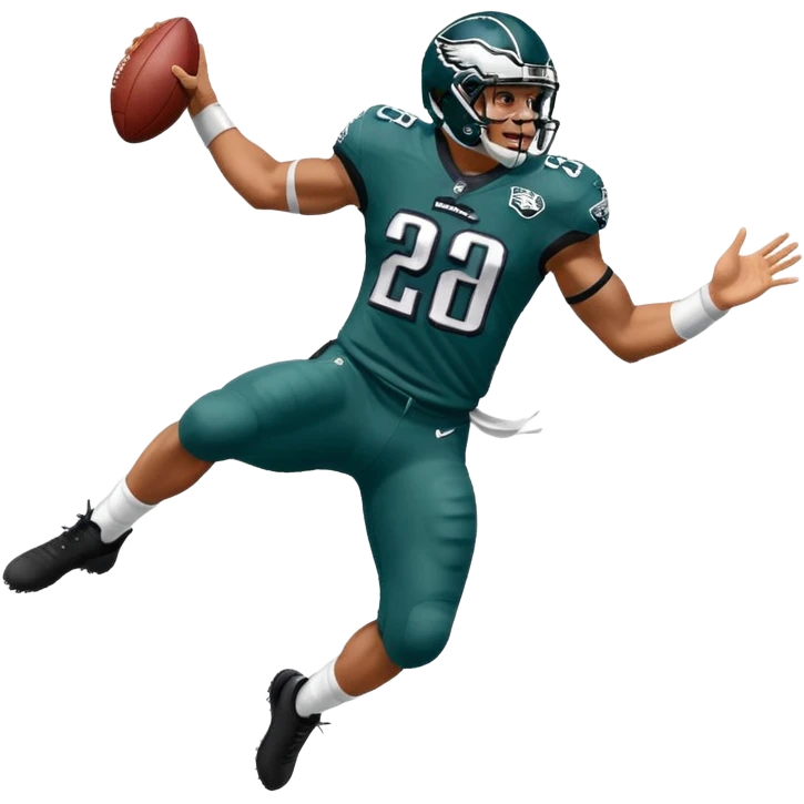 Saqoun Barkley hurdle over a person but on the eagles emoji