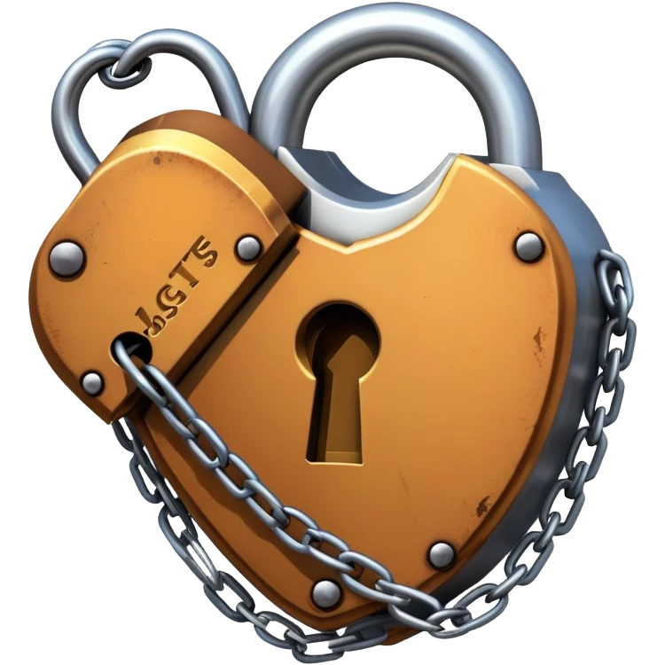 padlock being broken open / chains broken emoji