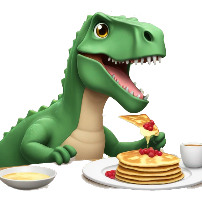 dino eating pancakes on christmas eve emoji