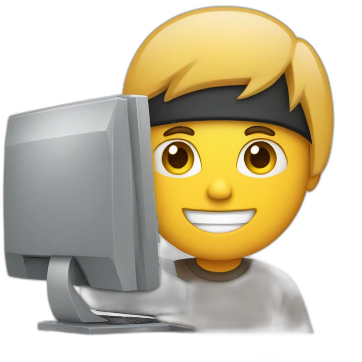 Focus on computer emoji