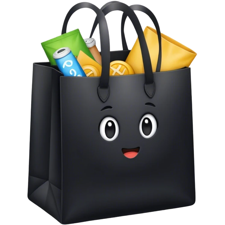 Black tall goodiebag  emoji