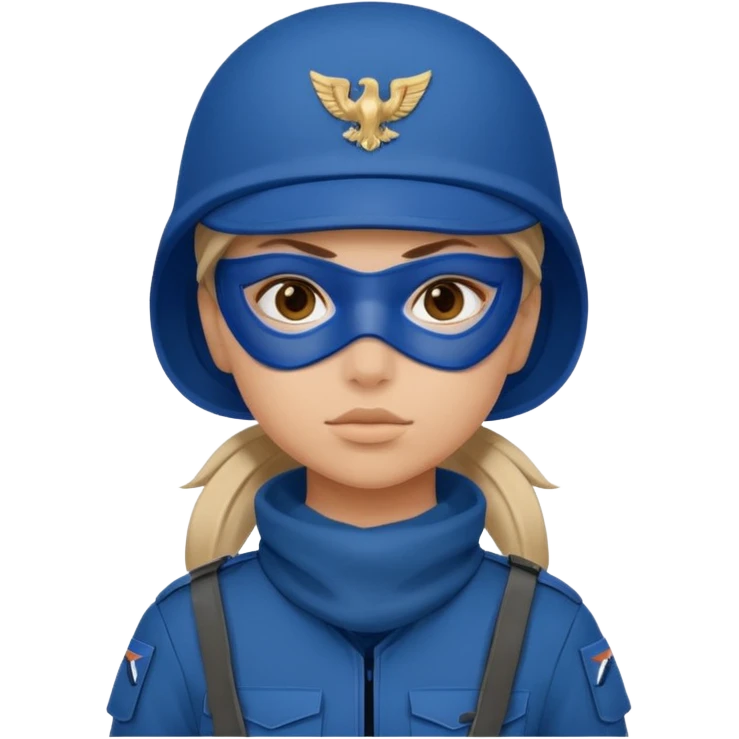 girl soldier with blue mask emoji