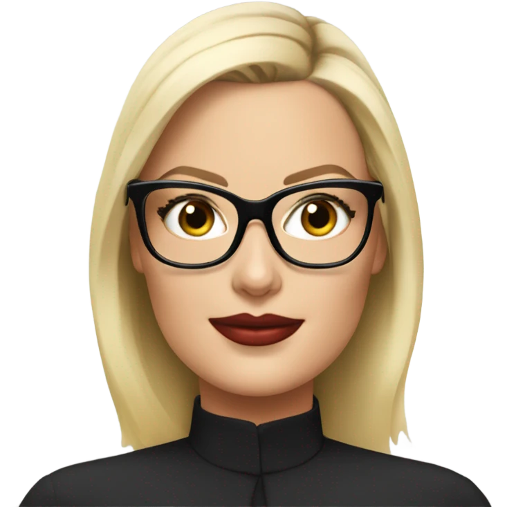 margot robbie secretary wearing black glasses  emoji