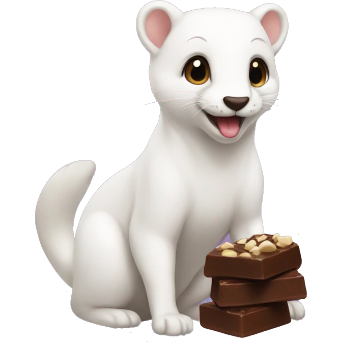 Ermine eating chocolate emoji