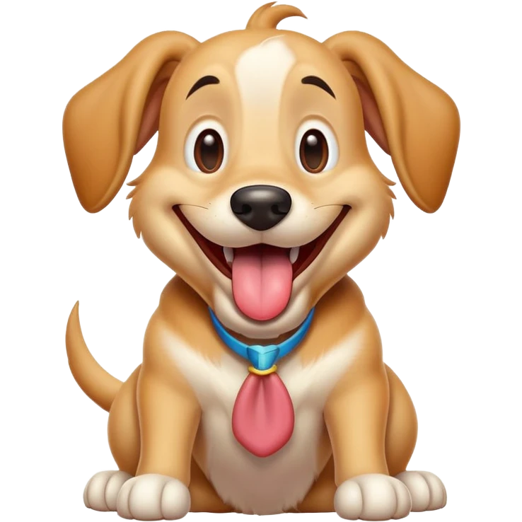 man-dog hybrid resembling Goofy from Disney, smiling with tongue out emoji