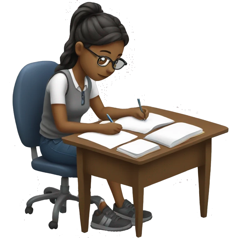 girl studying at a desk emoji