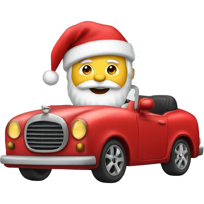 Santa driving a red car  emoji