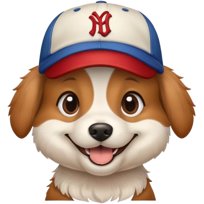 cute dog wearing a baseball hat emoji