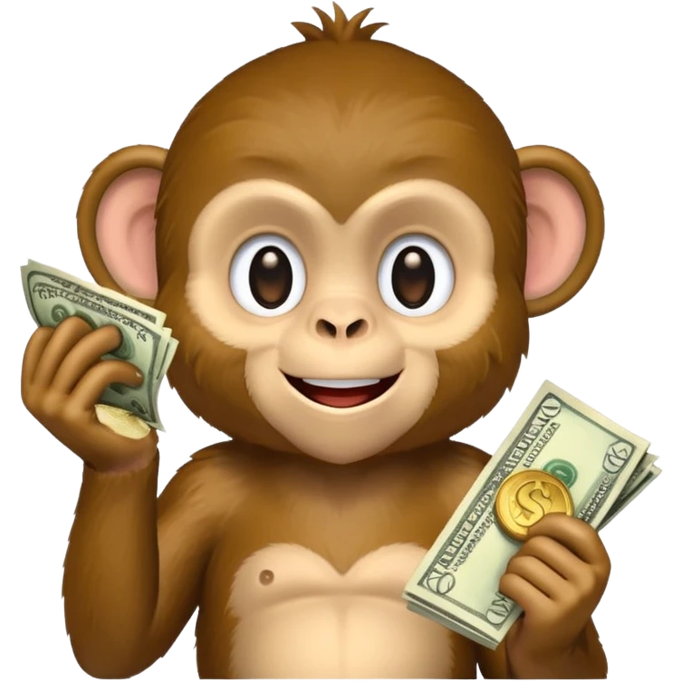 monkey with money  emoji