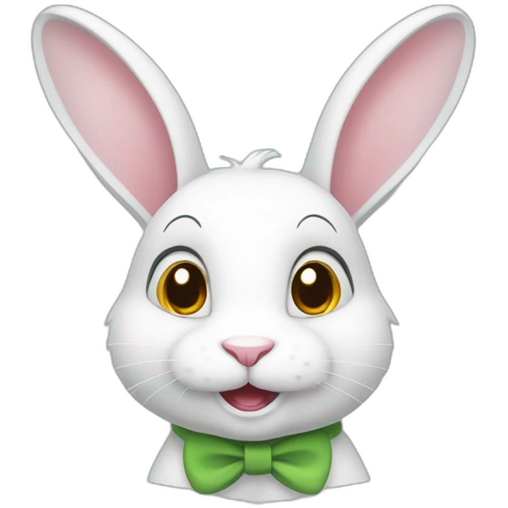 White cute rabbit from the cartoon secrets of pets emoji