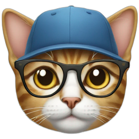 cat with cap and glasses emoji