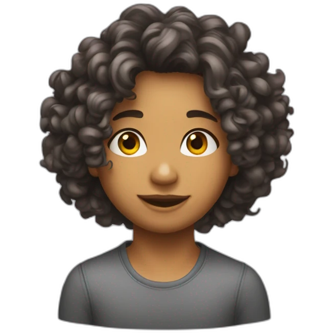 jeune au cheveux bouclé mi long emoji
