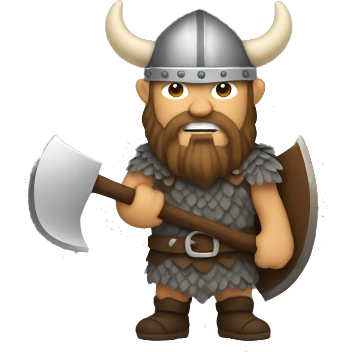 Viking holding an axe with a turkey emoji