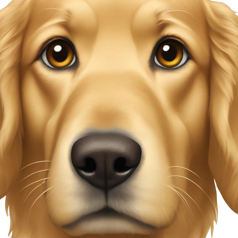 Golden retriever with a red coat emoji
