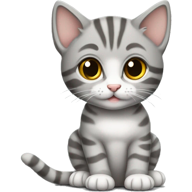 Gray tabby kitten sitting emoji