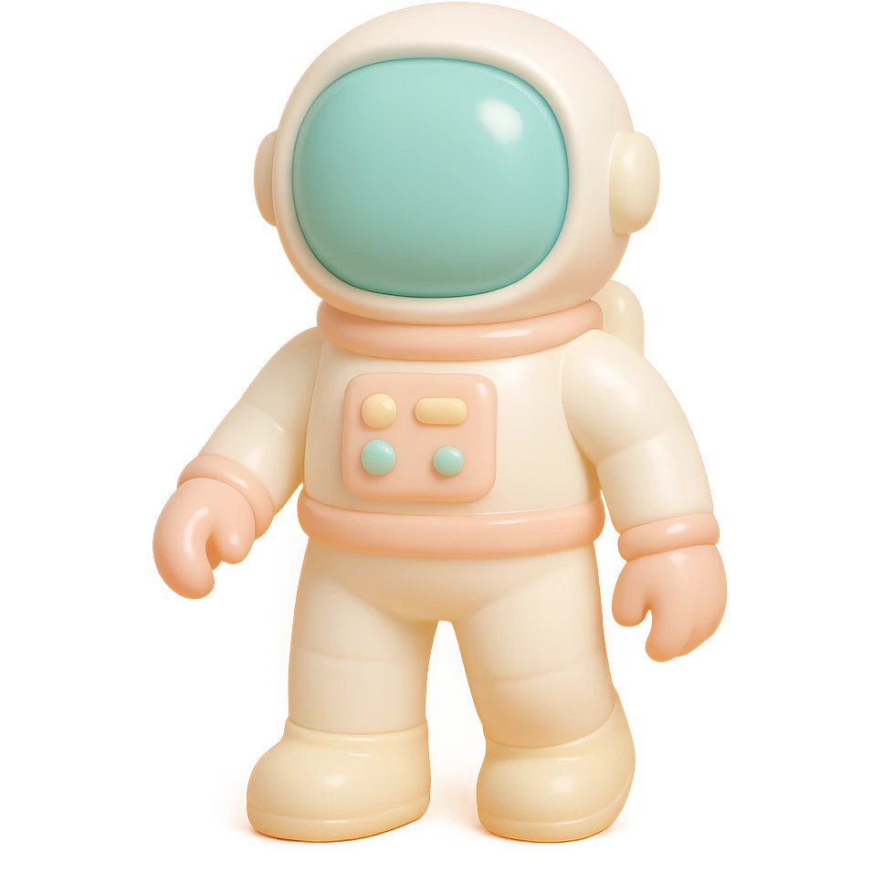 astronaut in classic white suit, standing pose emoji