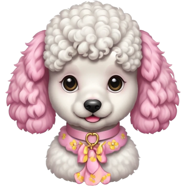 White poodle with pink ears  emoji