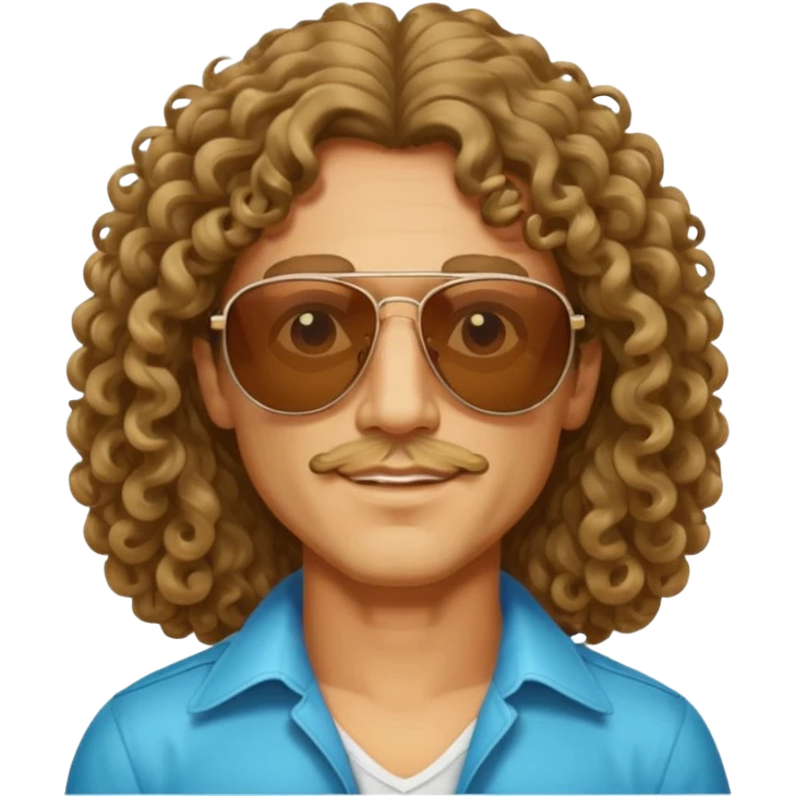 70s 80s men with long curly hair style  emoji