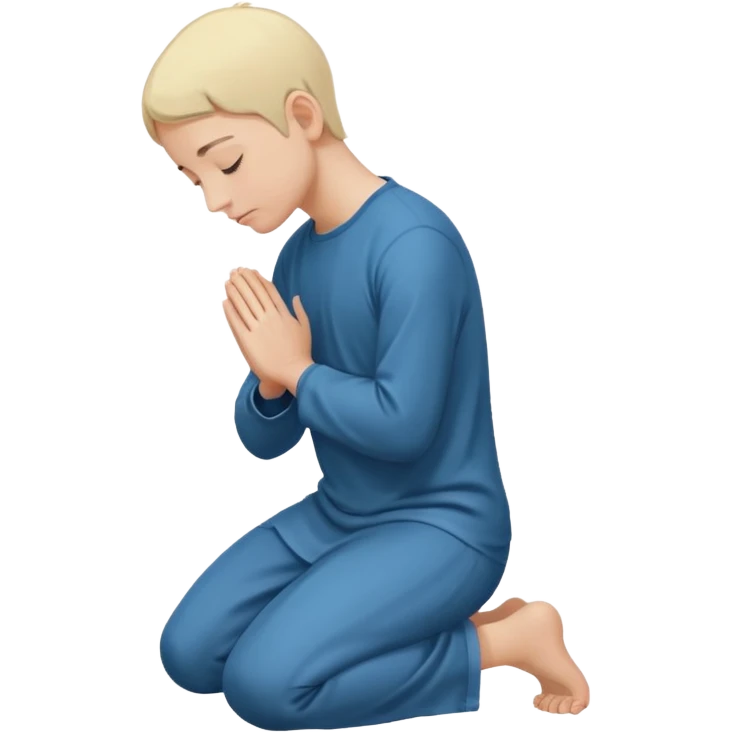 person kneeling and bowing in prayer, simple and clear emoji