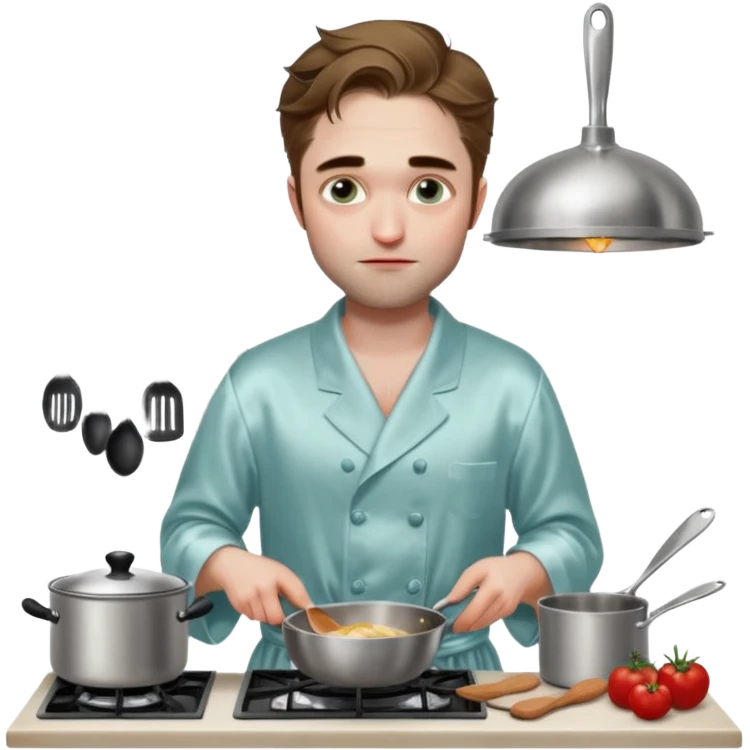 robert pattinson en nuisette qui fait la cuisine  emoji