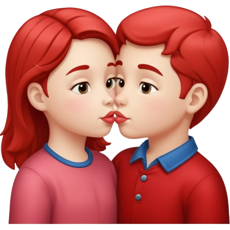 Des enfants qui se font un bisou sur la bouche emoji