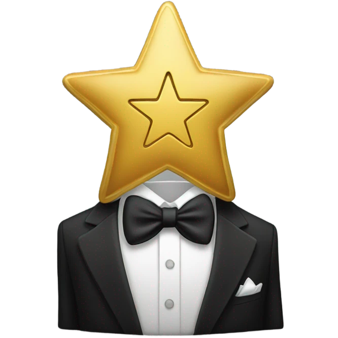 Gold star in tuxedo  emoji