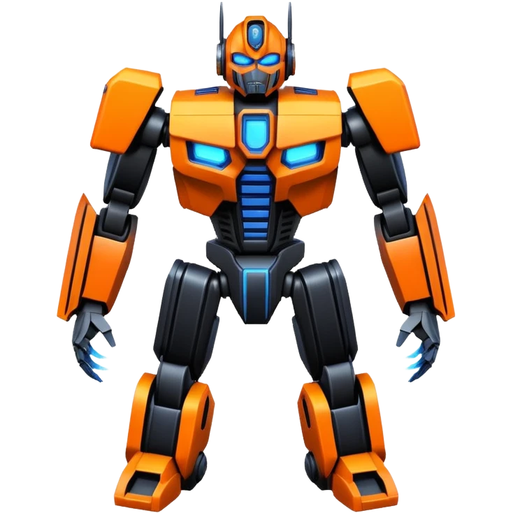 Transformer oranger and black with blue emoji