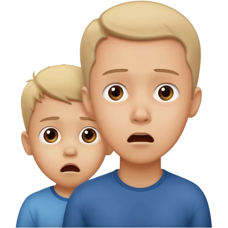 a scared child with a man silhouette behind the back emoji