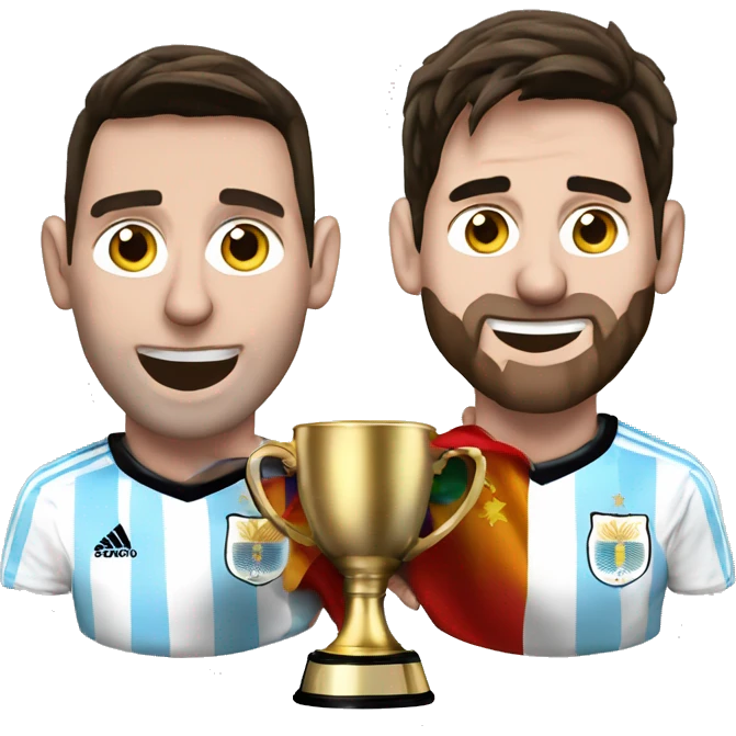 messi con la copa del mundo con argentina emoji
