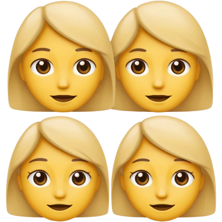 two emojis overlapping not smiling- no red cheeks emoji