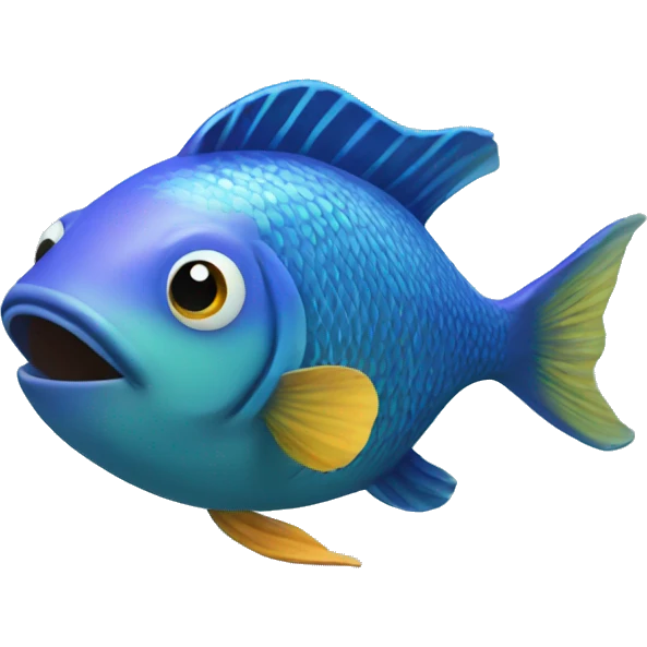 Fish swimming in aquatic life  emoji