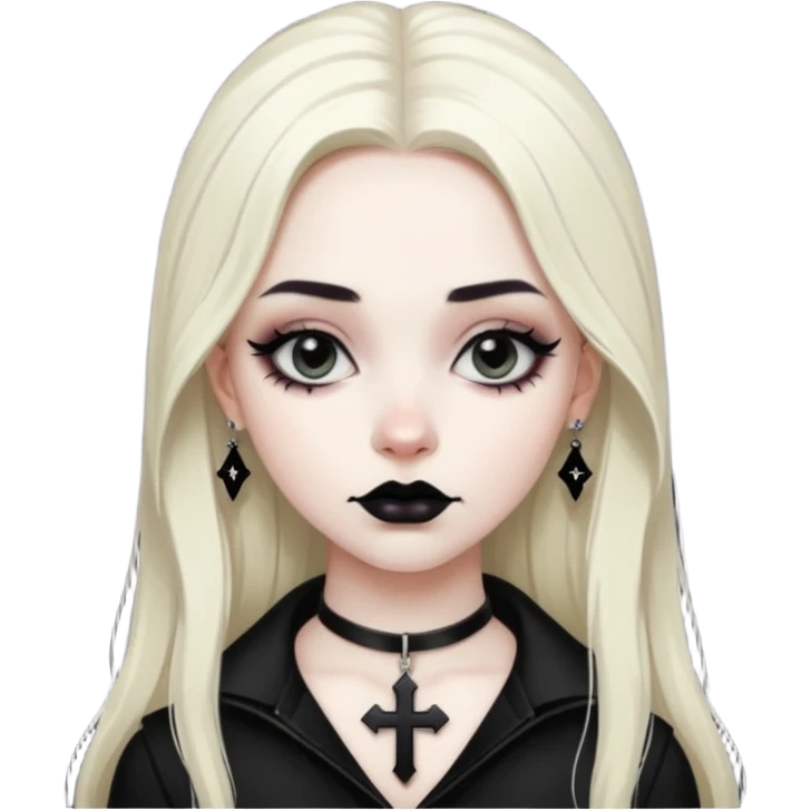 black pink goth cross  emoji