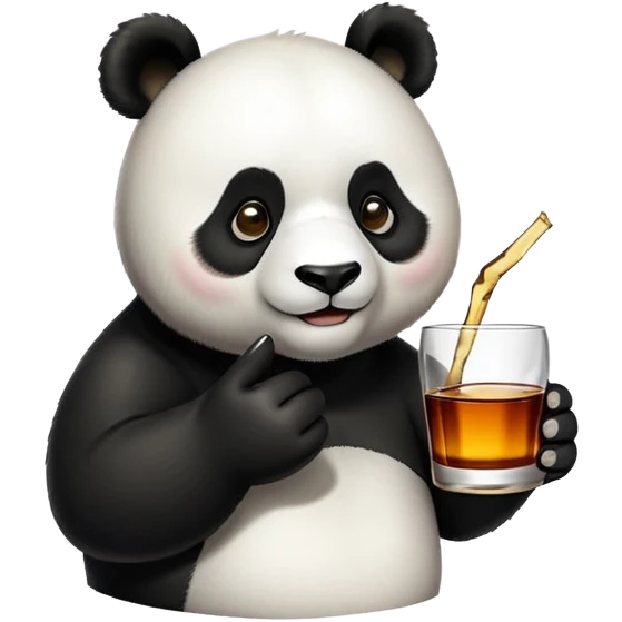 Panda with wisky emoji