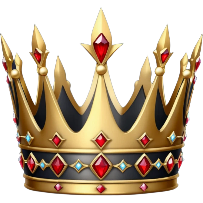 Dark crown with red crystals emoji