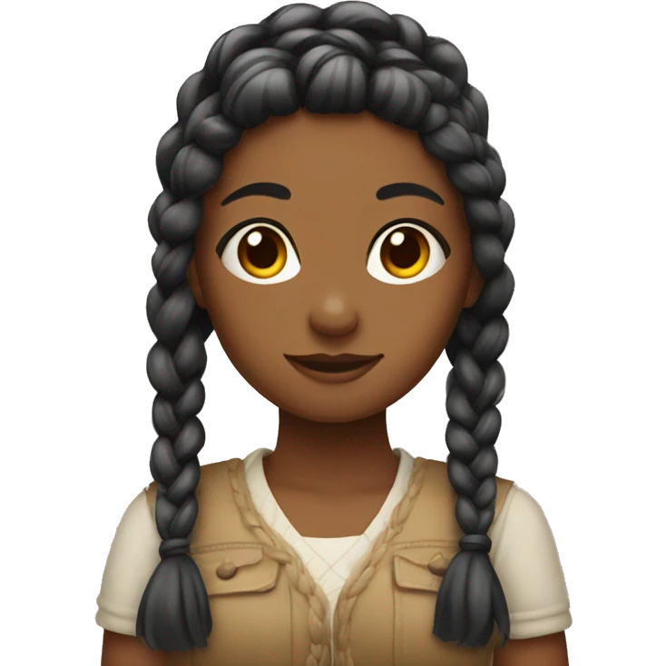 Girl with braided hair emoji