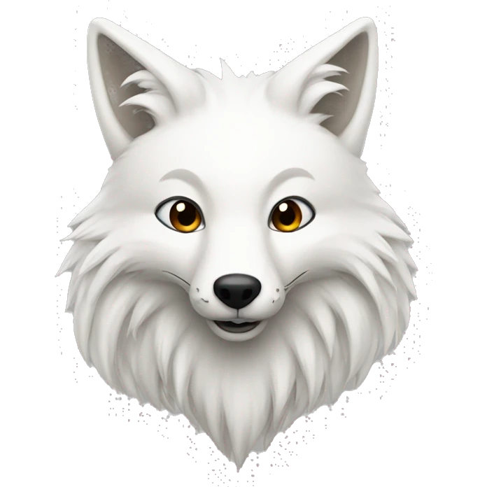 A white fox with 9 big tails  emoji