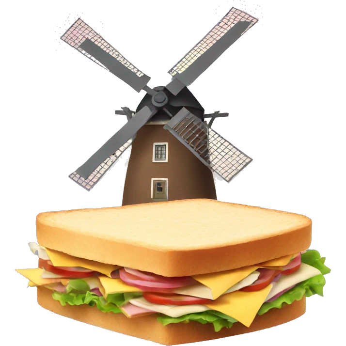 Windmill with sandwiches  emoji