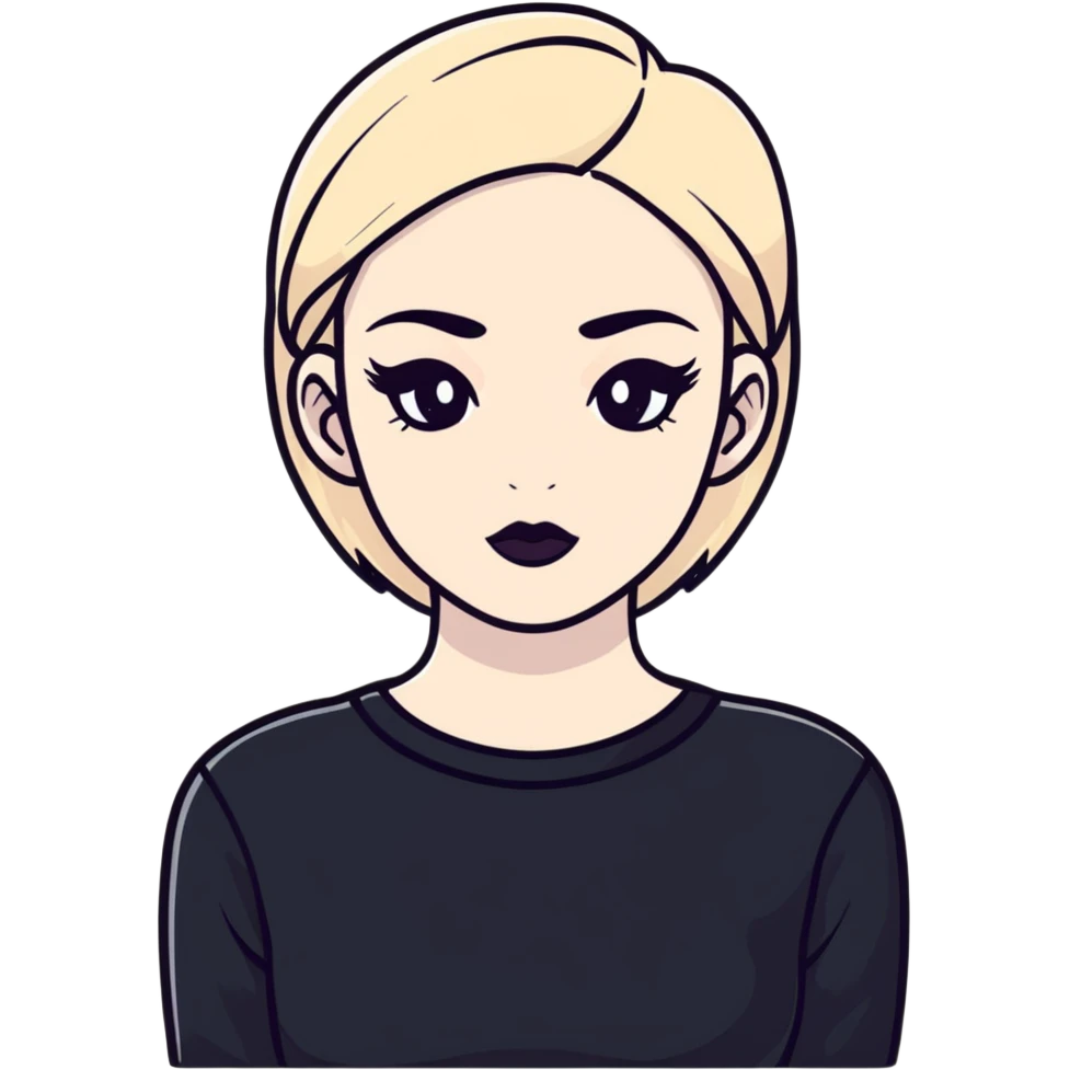 gothic person with black clothes, pale skin, and dark makeup emoji