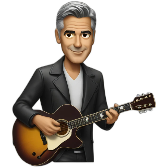 George Clooney plays the guitar emoji