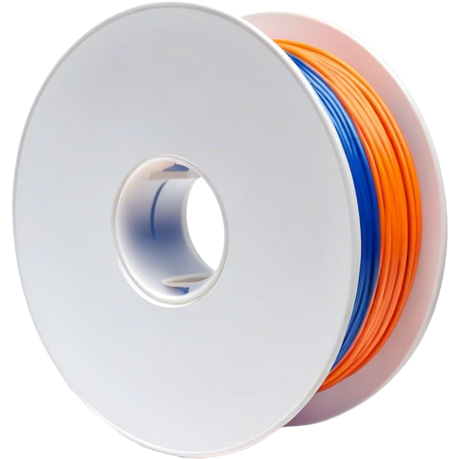 3D printer, filament spool, printed object, vibrant colors, modern design, minimalistic, on a white background, no extra details. emoji