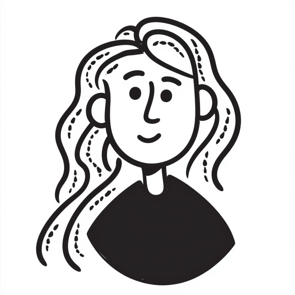 self-portrait transformed into abstract art, doodle style emoji