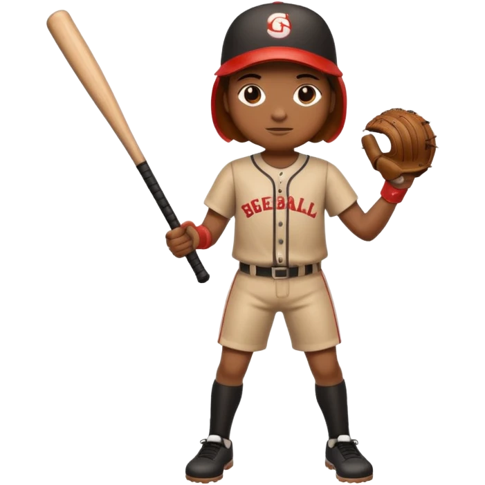 A 🪵 with a face has arms and legs holding a baseball bat  emoji