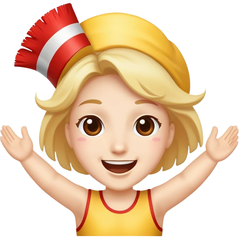 face cheering at a parade, joyful expression emoji