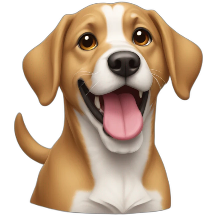 Un chien qui tire la langue emoji