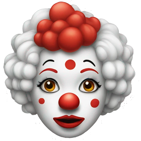 Clown with red lipstick emoji