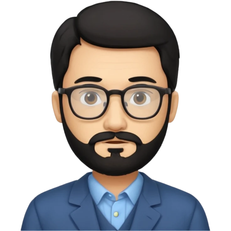 Professor in the la casa de papel TV show, with black hair and beard emoji