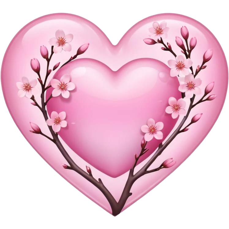 heart with sakura and a soft pink aura emoji