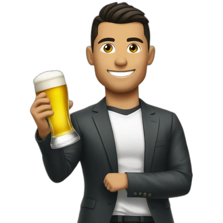 cr7 tomando cerveza emoji